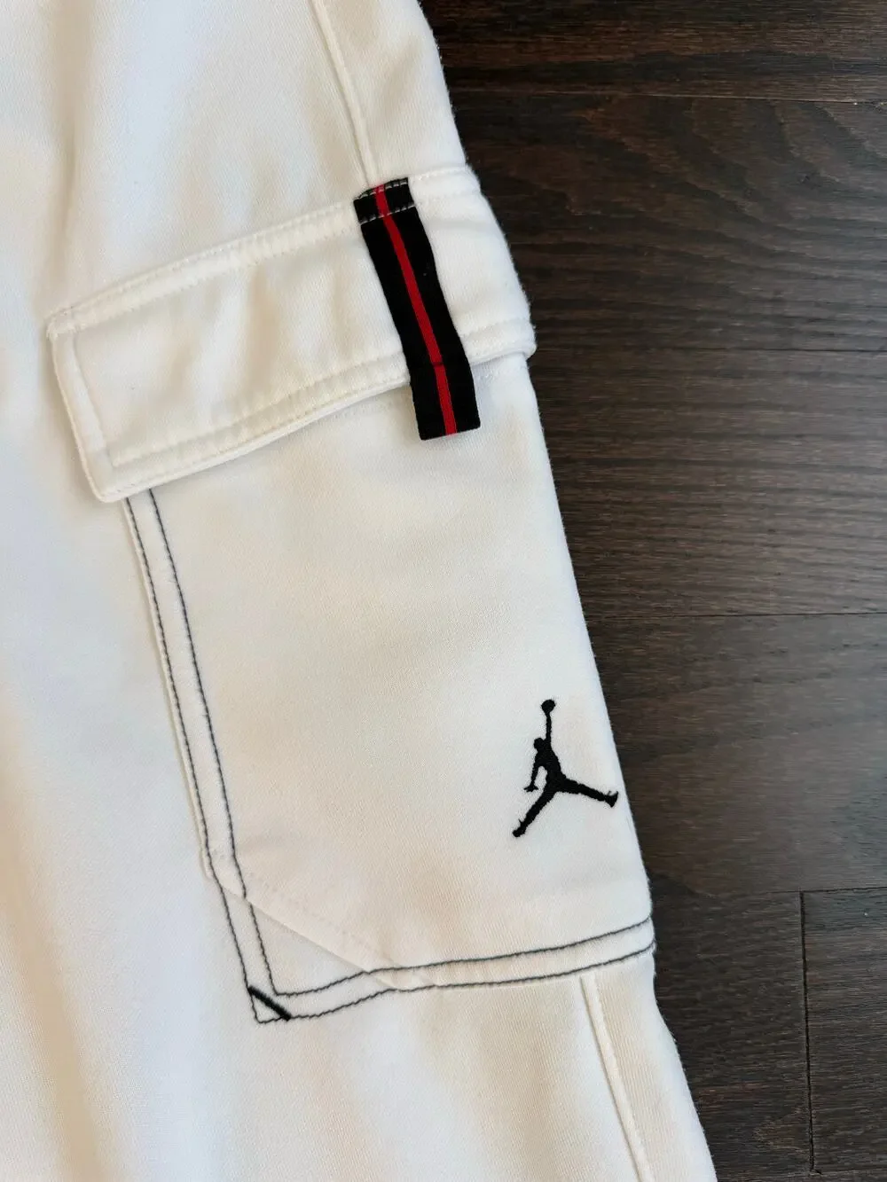 Vintage Air Jordan Y2K White Utility Cargo Track Pants (Size Small)